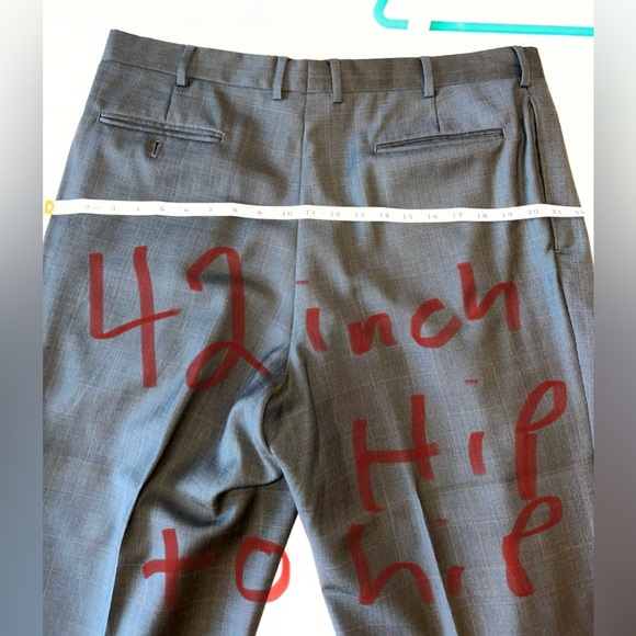 Mens Jo S A Bank 2B Signature Suit Brown Plaid w/Rust Deco Size 46R Pants 38x30 - Picture 13 of 16